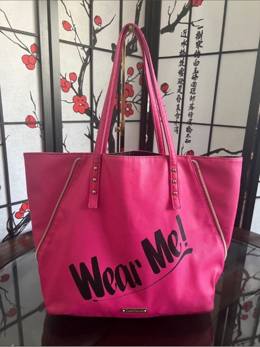 Juicy Couture Hot Pink 'Wear Me!' Tote Bag